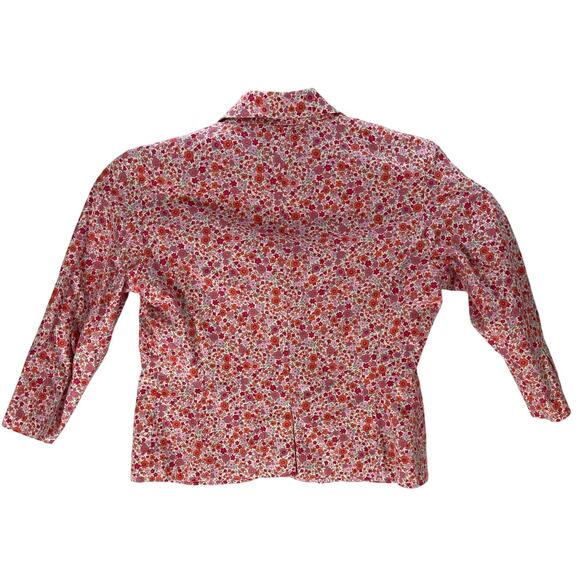 Van Heusen Blazer Jacket Womens Size M Pink Floral 100% Cotton Feminine Office - Picture 2 of 5